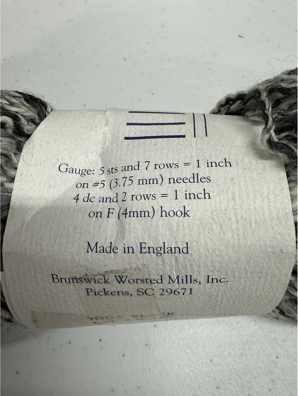 Yarns Brunswick ‘Fusions’ Acrylic/Cotton Shade 7002 Black 9 Skein Lot